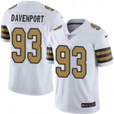 Mens Nike New Orleans Saints 93 Marcus Davenport Limited White Rush Vapor Untouchable NFL Jersey