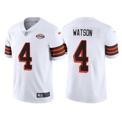 Men Cleveland Browns 4 Deshaun Watson White 1946 Collection Vapor Untouchable Limited Stitched jersey