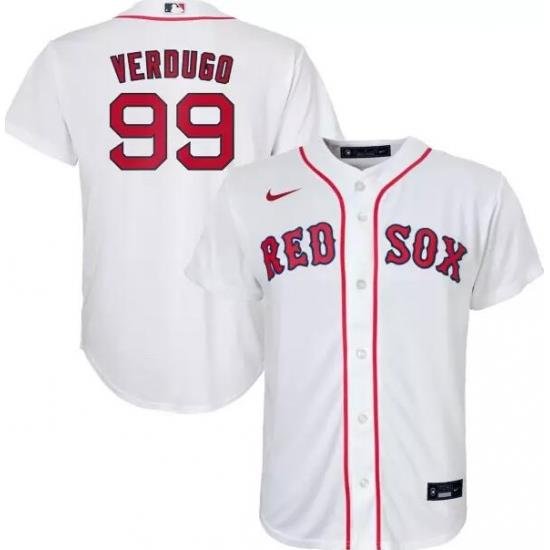 Men Nike Boston Red Sox Alex Verdugo #99 Cool Base White Jersey