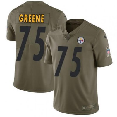 Nike Steelers #75 Joe Greene Olive Mens Stitched NFL Limited 2017 Salute to Service Jersey