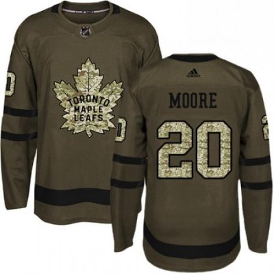 Youth Adidas Toronto Maple Leafs 20 Dominic Moore Authentic Green Salute to Service NHL Jersey