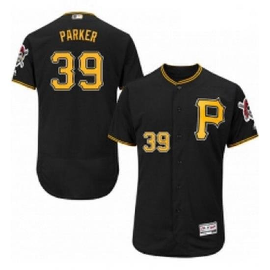 Mens Majestic Pittsburgh Pirates 39 Dave Parker Black Alternate Flex Base Authentic Collection MLB Jersey