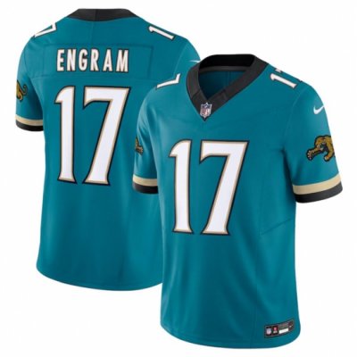 Men Jacksonville Jaguars 17 Evan Engram Teal 2024 F U S E  Prowler Throwback Vapor Limited Stitched Football Jersey