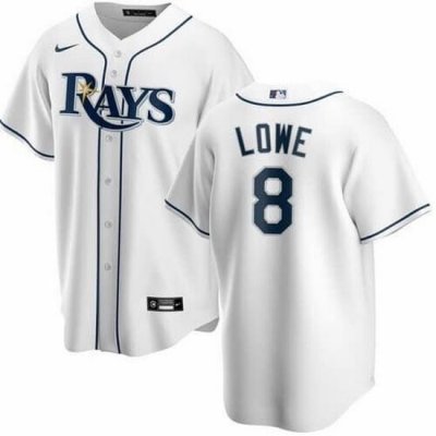 Men Tampa Bay Rays 8 Brandon LoWe White Cool Base Stitched Baseball jersey