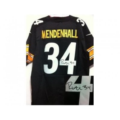 Nike Pittsburgh Steelers 34 Rashard Mendenhall Black Elite Signed NFL Jersey