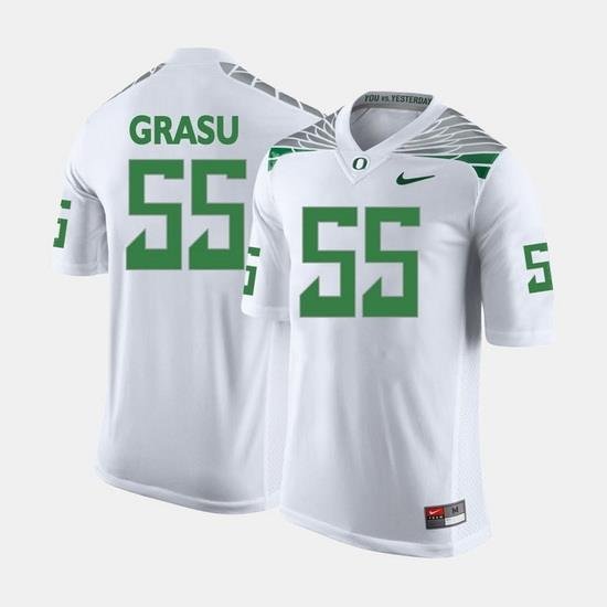 Men Oregon Ducks Hroniss Grasu College Football White Jersey