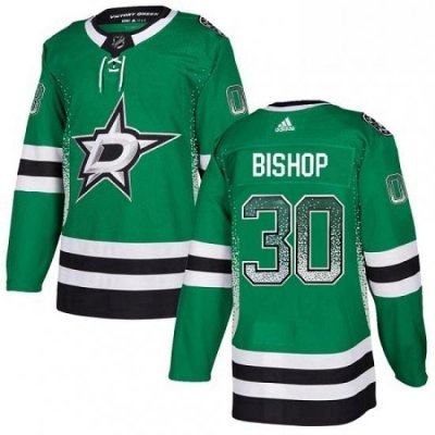 Mens Adidas Dallas Stars 30 Ben Bishop Authentic Green Drift Fashion NHL Jersey