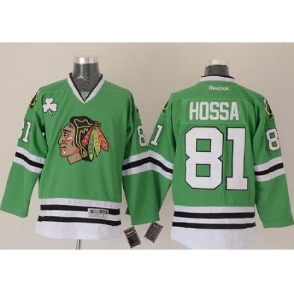 Chicago Blackhawks #81 Marian Hossa Green Stitched NHL Jersey