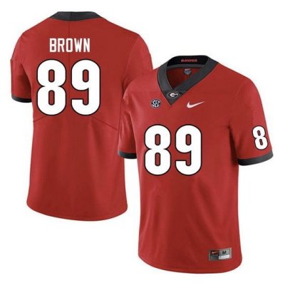 Men #89 Malcolm Brown Georgia Bulldogs College Football Jerseys Sale-Red Anniversary