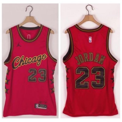 Men Bulls 23 Michael Jordan Red Commemorative Edition Jordan Brand Swingman Jersey