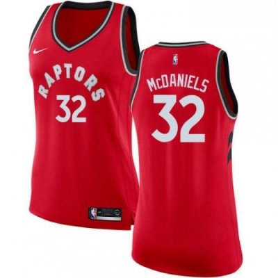 Womens Nike Toronto Raptors 32 KJ McDaniels Swingman Red Road NBA Jersey Icon Edition