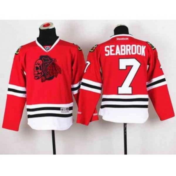 youth nhl jerseys chicago blackhawks #7 seabrook red[the skeleton head]