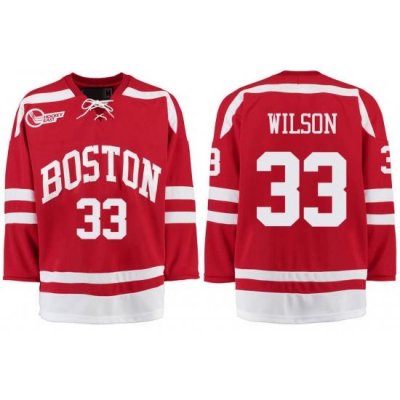 Boston University Terriers BU 33 Colin Wilson Red Stitched Hockey Jersey