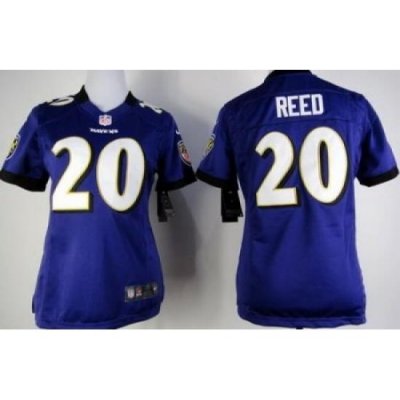 Women Nike Baltimore Ravens #20 Ed Reed Purple Nike NFL Jerseys