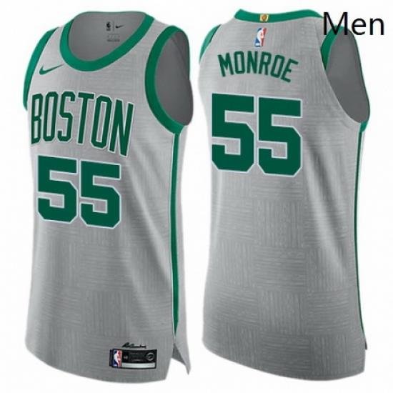 Mens Nike Boston Celtics 55 Greg Monroe Authentic Gray NBA Jersey City Edition