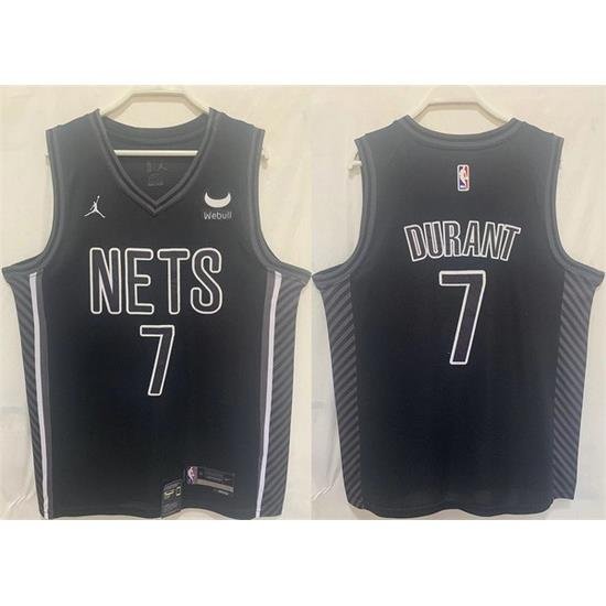 Men Brooklyn Nets 7 Kevin Durant Black Stitched Basketball Jersey