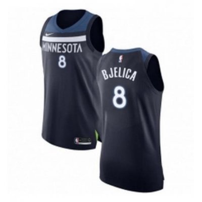 Youth Nike Minnesota Timberwolves 8 Nemanja Bjelica Authentic Navy Blue Road NBA Jersey Icon Edition