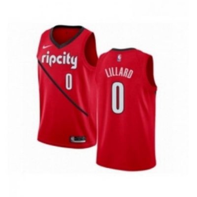 Womens Nike Portland Trail Blazers 0 Damian Lillard Red Swingman Jersey Earned Edition