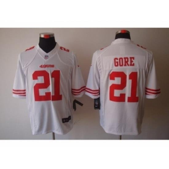 Nike San Francisco 49ers 21 Frank Gore White Limited NFL Jersey