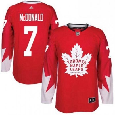 Mens Adidas Toronto Maple Leafs 7 Lanny McDonald Premier Red Alternate NHL Jersey