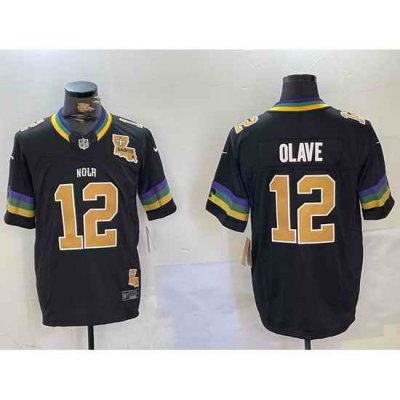 Men New Orleans Saints 12 Chris Olave Black 2024 F U S E Vapor Limited Stitched Jersey 2