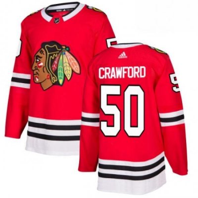 Mens Adidas Chicago Blackhawks 50 Corey Crawford Premier Red Home NHL Jersey