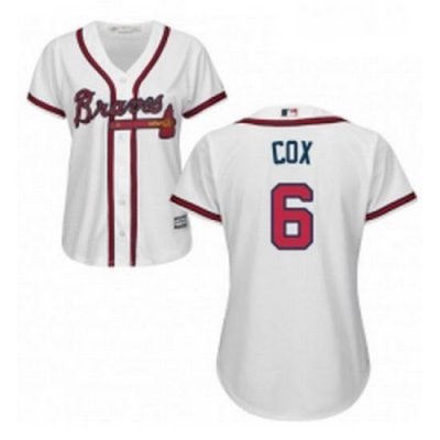 Womens Majestic Atlanta Braves 6 Bobby Cox Replica White Home Cool Base MLB Jersey