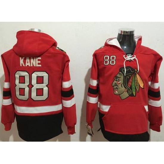 Men Chicago Blackhawks 88 Patrick Kane Red Name  26 Number Pullover NHL Hoodie