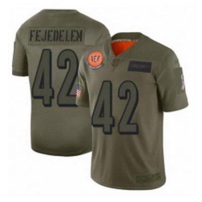 Men Cincinnati Bengals 42 Clayton Fejedelem Limited Camo 2019 Salute to Service Football Jersey