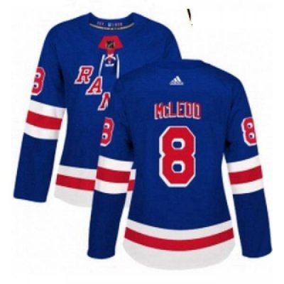 Womens Adidas New York Rangers 8 Cody McLeod Authentic Royal Blue Home NHL Jersey