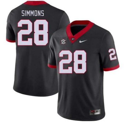 Men #28 Mack Simmons Georgia Bulldogs College Football Jerseys Stitched-Black