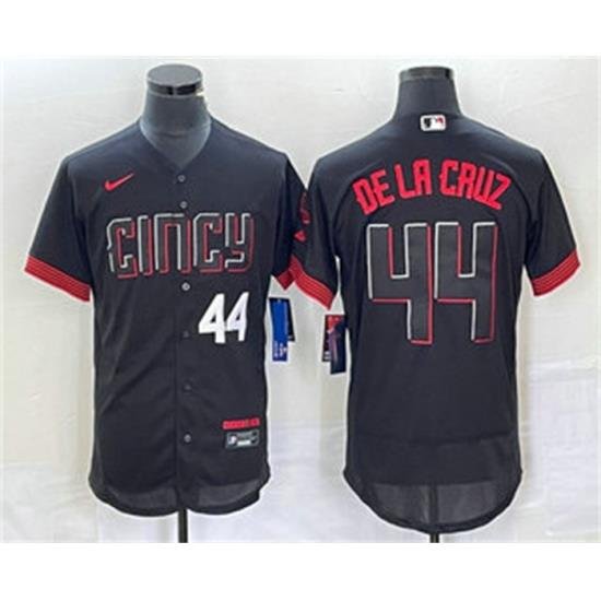 Men Cincinnati Reds 44 Elly De La Cruz Number Black 2023 City Connect Flex Base Stitched Baseball Jersey