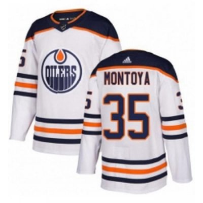 Youth Adidas Edmonton Oilers 35 Al Montoya Authentic White Away NHL Jersey