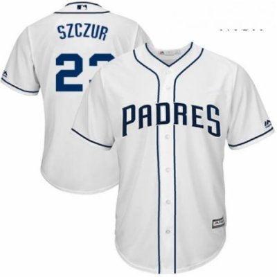 Mens Majestic San Diego Padres 23 Matt Szczur Replica White Home Cool Base MLB Jersey