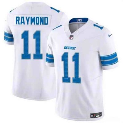 Men Detroit Lions 11 Kalif Raymond White 2024 F U S E Vapor Limited Stitched Jersey