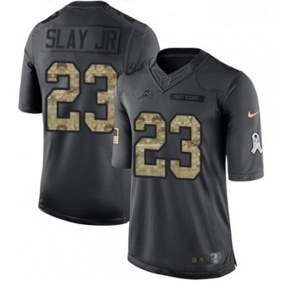 Men Nike Detroit Lions 23 Darius Slay Jr Limited Black 2016 Salute to Service NFL Jersey