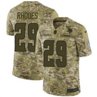 Nike Vikings #29 Xavier Rhodes Camo Mens Stitched NFL Limited 2018 Salute To Service Jersey