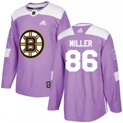 Youth Adidas Boston Bruins 86 Kevan Miller Authentic Purple Fights Cancer Practice NHL Jersey