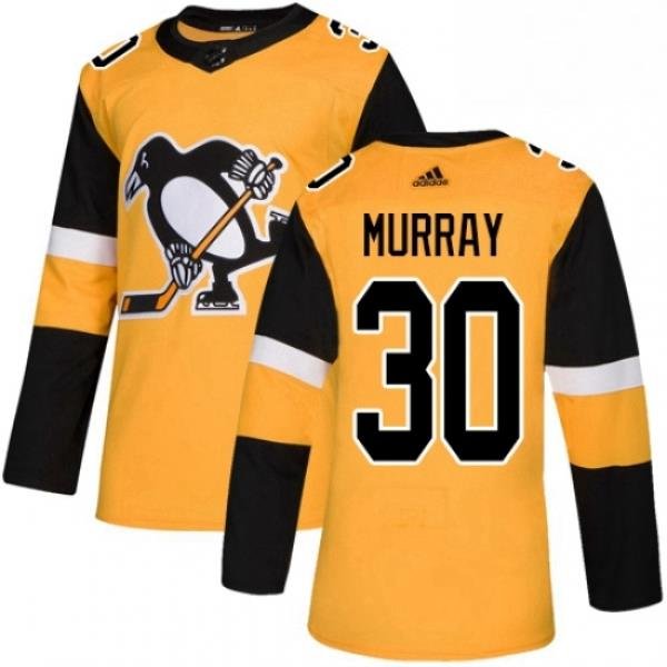 Mens Adidas Pittsburgh Penguins 30 Matt Murray Premier Gold Alternate NHL Jersey