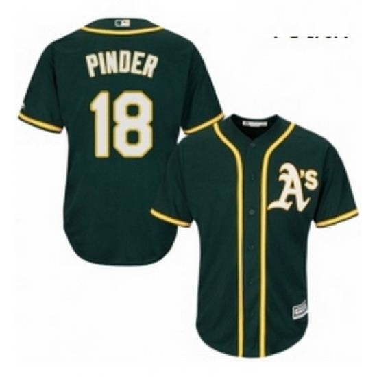 Youth Majestic Oakland Athletics 18 Chad Pinder Replica Green Alternate 1 Cool Base MLB Jersey