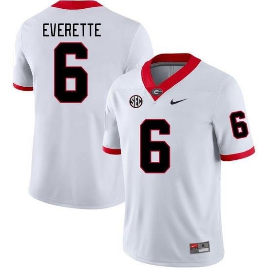 Men #6 Daylen Everette Georgia Bulldogs College Football Jerseys Stitched-White