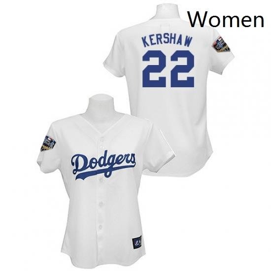 Womens Majestic Los Angeles Dodgers 22 Clayton Kershaw Authentic White 2018 World Series MLB Jersey