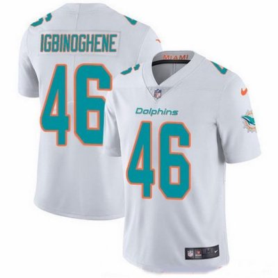 Nike Dolphins 46 Noah Igbinoghene White Men Stitched NFL Vapor Untouchable Limited Jersey