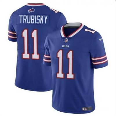 Men Buffalo Bills 11 Mitch Trubisky Blue Vapor Untouchable Limited Stitched Football Jersey