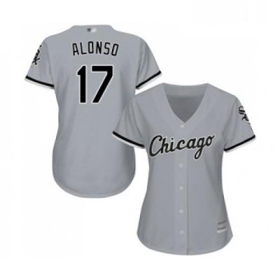 Womens Chicago White Sox 17 Yonder Alonso Replica Grey Road Cool Base Baseball Jersey