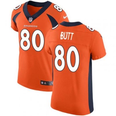 Nike Broncos #80 Jake Butt Orange Team Color Mens Stitched NFL Vapor Untouchable Elite Jersey