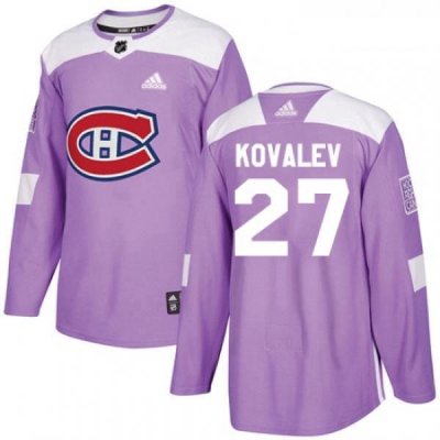 Youth Adidas Montreal Canadiens 27 Alexei Kovalev Authentic Purple Fights Cancer Practice NHL Jersey