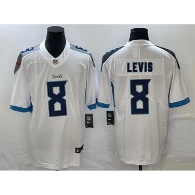 Men Tennessee Titans 8 Will Levis White Vapor Untouchable Stitched Jersey