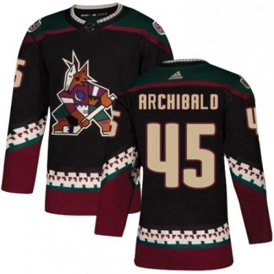 Mens Adidas Arizona Coyotes 45 Josh Archibald Premier Black Alternate NHL Jersey