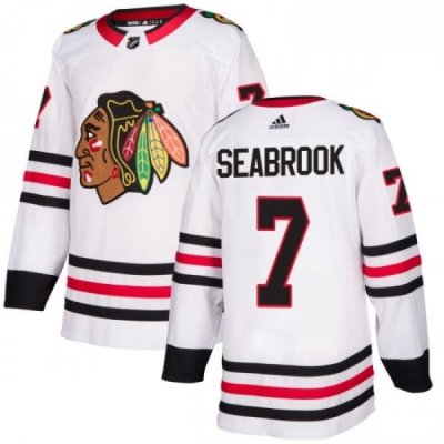 Womens Adidas Chicago Blackhawks 7 Brent Seabrook Authentic White Away NHL Jersey